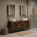 Badezimmerschrank-Set 5 stk. Geräucherte Eiche Holzwerkstoff