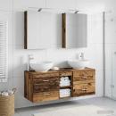 Badezimmermöbel-Set 5 stk. Altholz Ingenieurholz und Glas
