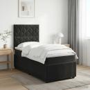 Boxspringbett mit Matratze Schwarz 90 x 200 cm Samt