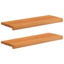 ARDEBO.de - Fensterbänke 2 stk. Hellbraun 80 x 30 x 2 cm Massivholz Buche