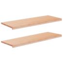 ARDEBO.de - Fensterbänke 2 stk. Natur 110 x 40 x 2 cm Massivholz Buche