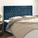 Kopfteil Dunkelblau 180x7x118/128 cm Samt