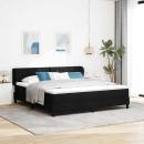 Boxspringbett mit Kopfteil Schwarz 180 x 200 cm Stoff