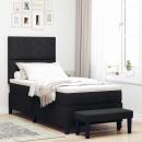 Boxspringbett mit Kopfteil Schwarz 90 x 200 cm Stoff
