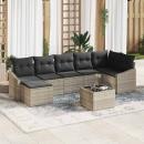 Garten-Sofa-Set 8 stk. Hellgrau Poly-Rattan