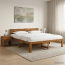 Doppelbettgestell mit Kopfteil ROSTOCK Natur 193 x 203 cm