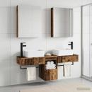 Badezimmerschrank-Set 5 stk. Altholz Holzwerkstoff