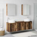 Badezimmerschrank-Set 5 stk. Altholz Holzwerkstoff