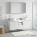 Badezimmerschrank-Set 4 stk. Weiß Holzwerkstoff