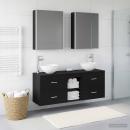 Badezimmerschrank-Set 5 stk. Schwarze Eiche Holzwerkstoff