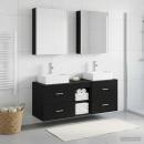 Badezimmermöbel-Set 5 stk. Schwarze Eiche