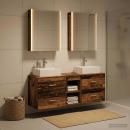 Badezimmermöbel-Set 5 stk. Altholz Ingenieurholz und Glas