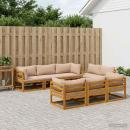 9-teiliges Garten-Lounge-Set, modular Natur Massivholz Akazie