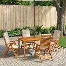 5-Piece Garden Dining Set Natur Massivholz Akazie