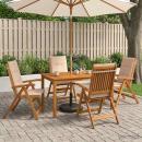5-Piece Garden Dining Set Natur Massivholz Akazie