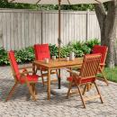 5-Piece Garden Dining Set Natur Massivholz Akazie