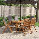 7-Piece Garden Dining Set Natur Massivholz Akazie