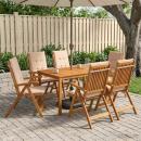 7-Piece Garden Dining Set Natur Massivholz Akazie