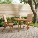 3-teilige Garten-Essgruppe Natur Massivholz Akazie