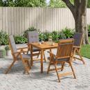 5-teiliges Garten-Esszimmer-Set Natur Massivholz Akazie