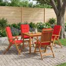 5-teiliges Garten-Esszimmer-Set Natur Massivholz Akazie
