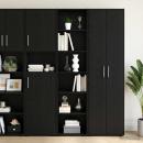 Sideboard Schwarz Eichen-Optik 45 x 41 x 185 cm Holzwerkstoff