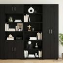 Sideboard Schwarz Eichen-Optik 70 x 41 x 185 cm Holzwerkstoff