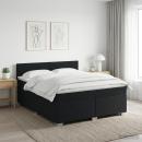 Boxspringbett mit Matratze Schwarz 180 x 200 cm Stoff