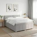 Boxspringbett mit Matratze Hellgrau 140 x 190 cm Stoff
