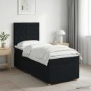 Boxspringbett mit Matratze Schwarz 90 x 200 cm Stoff