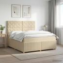 Boxspringbett mit Matratze Creme 160 x 200 cm Stoff