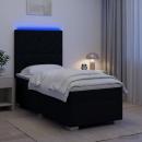 Boxspringbett mit Matratze Schwarz 90 x 200 cm Stoff