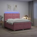 Boxspringbett mit Matratze mit Kopfteil Rosa 140 x 200 cm Samt