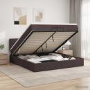 Ottoman-Bett mit Matratze und LED Dunkelbraun 200 x 200 cm