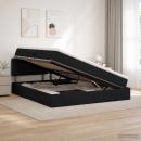 Aufbewahrungsbett mit Matratze Schwarz 180 x 200 cm Samt