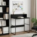 ARDEBO.de - Schreibtisch mit Stauraum Schwarz Eichen-Optik 80 x 50 x 91 cm