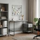 ARDEBO.de - Schreibtisch mit Stauraum Sonoma-Grau 131,5 x 50 x 75,5 cm