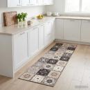 ARDEBO.de - Küchen Teppich Grau-beige Mosaik 300 x 60 cm 100% Polyamid