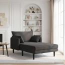 ARDEBO.de - Große Chaiselongue Dunkelgrau Bouclé