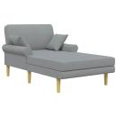 ARDEBO.de - Chaiselongue Hellgrau Stoff