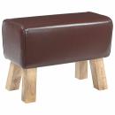 ARDEBO.de - Bank 60 x 30 x 45 cm Echtes Leder Dunkelbraun