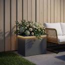 ARDEBO.de - Garten-Pflanzkübel mit LED Antrazit 40 × 60 × 40 cm Stahl