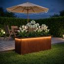 ARDEBO.de - Garten-Pflanzkübel mit LED Rostoptik 30 x 80 x 30 cm