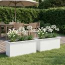 ARDEBO.de - Garten-Pflanzkübel mit LED 2 stk. Weiß 30 × 100 × 30 cm Stahl