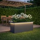 ARDEBO.de - Garten-Pflanzkübel mit LED Antrazit 30 x 80 x 30 cm Stahl