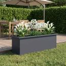 ARDEBO.de - Garten-Pflanzkübel mit LED Antrazit 30 × 100 × 30 cm Stahl