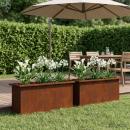 ARDEBO.de - Garten-Pflanzkübel mit LED 2 stk. Rostoptik 30 × 100 × 30 cm