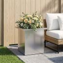 ARDEBO.de - Garten-Pflanzkübel mit LED Silber 30 x 30 x 30 cm
