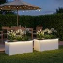 ARDEBO.de - Garten-Pflanzkübel mit LED 2 stk. Weiß 40 x 80 x 40 cm Stahl