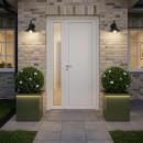 ARDEBO.de - Garten-Pflanzkübel mit LED 2 stk. Olivgrün 30 x 30 x 30 cm